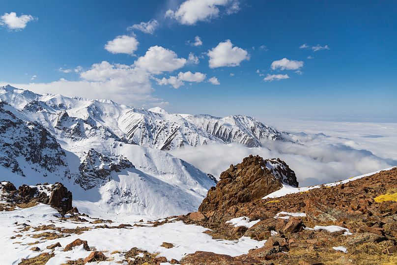Tian Shan mountain area in Central Asia near Almaty city