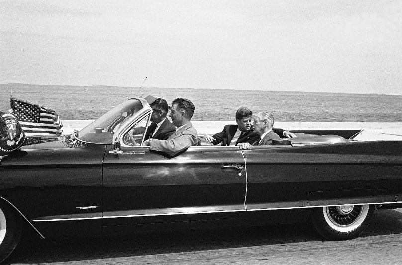 John Kennedy amerikai elnök és Harold Macmillan brit miniszterelnök Key West környékén, 1960 márciusában