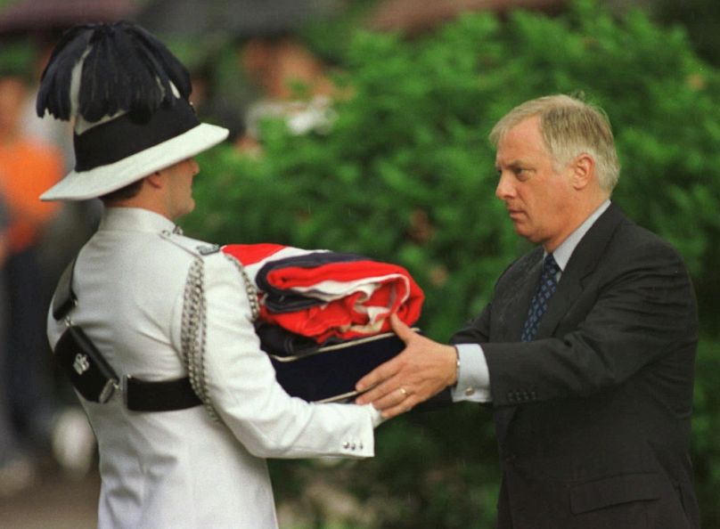 Chris Patten, az utolsó hongkongi brit kormányzó, 1997. június 30-án