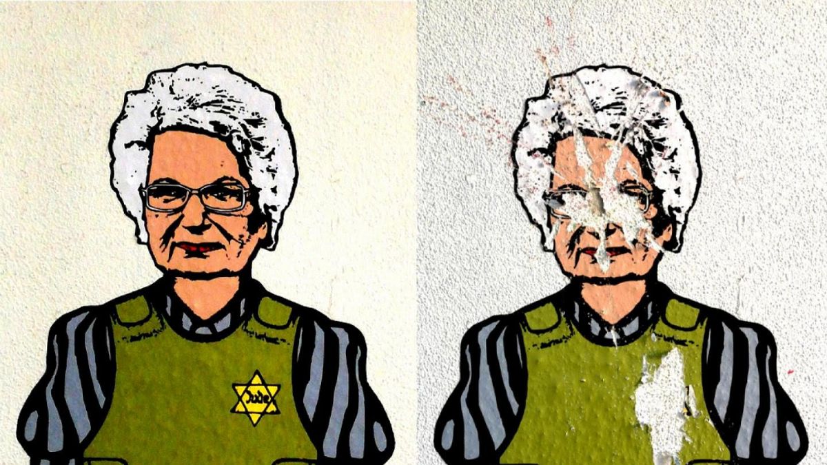 Italian mural of Holocaust survivors defaced