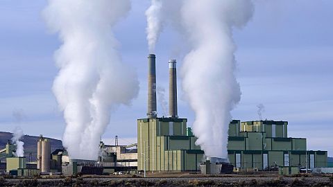 Steam billows from a coal-fired power plant in the US. 