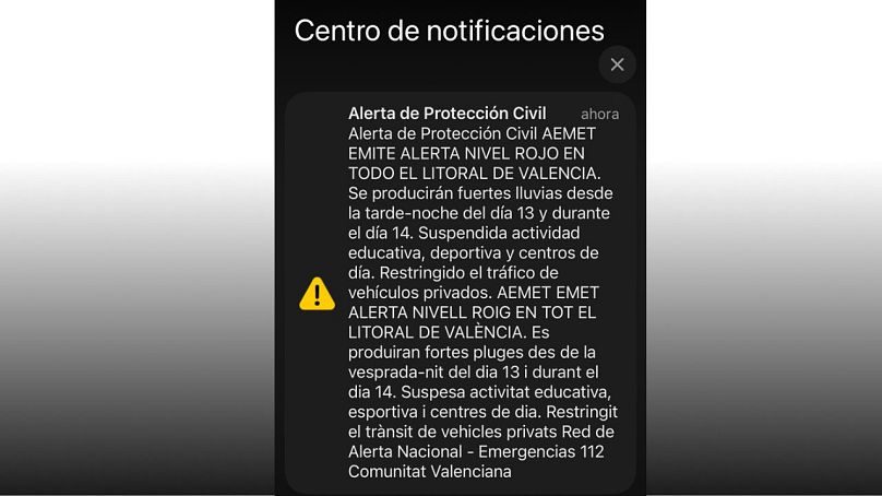 Mensaje de alerta que ha llegado a los teléfonos móviles