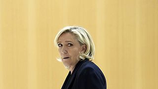 File photo: French far-right leader Marine Le Pen arrives at the courtroom for the trial over the suspected embezzlement of European Parliament funds, Nov. 6, 2024, in Paris