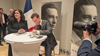 Jordan Bardella at a book signing event in Brussels, 13 November, 2024.