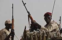 File photo:  Sudanese soldiers from the Rapid Support Forces unit secure the area in the East Nile province, Sudan, on June 22, 2019