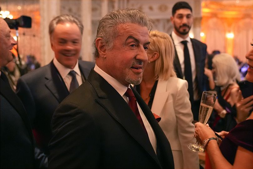 Sylvester Stallone Trump'ın Florida'daki Mar-a-Lago malikanesindeki galada, 14 Kasım 2024