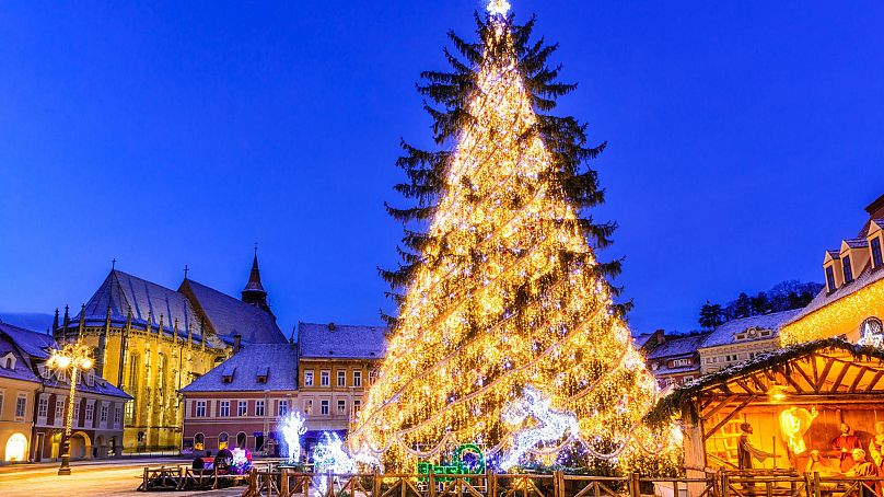 Brasov Christmas Market at night, Romania