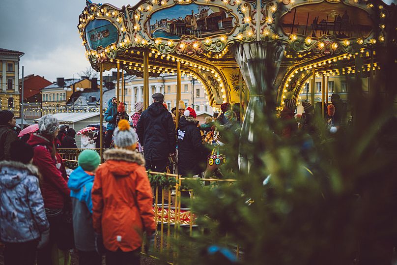 The carousel at Helsinki Christmas market