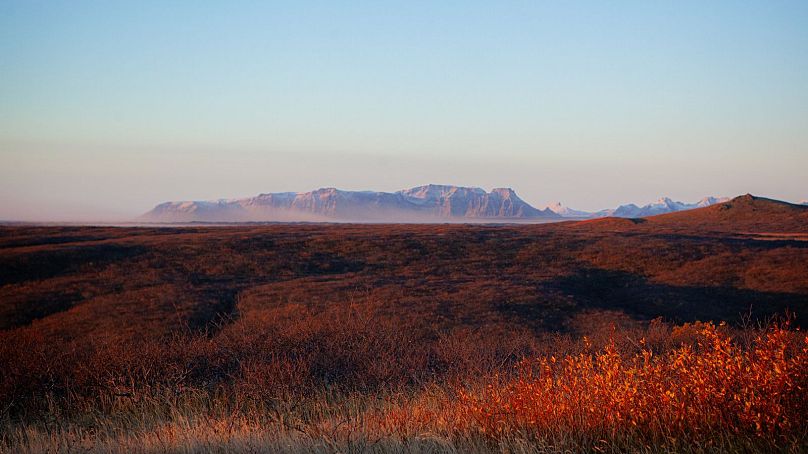 Uma nuvem de poeira ergue-se no deserto de Myrdalssandur, para onde os cientistas se dirigem para recolher amostras.