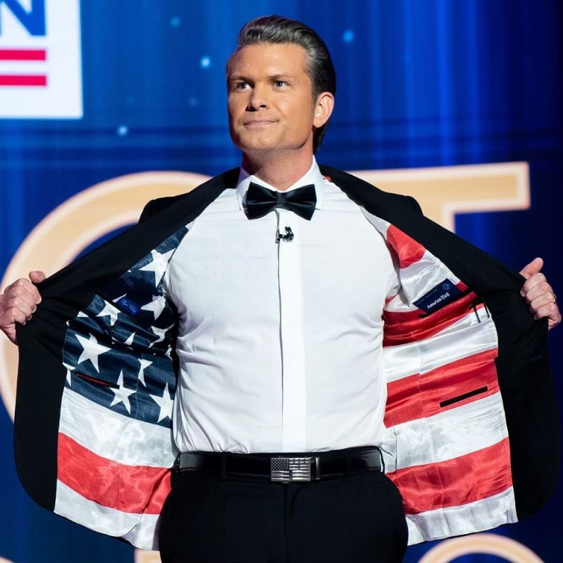 Pete Hegseth a Patrióták díjátadásán, 2024-ben
