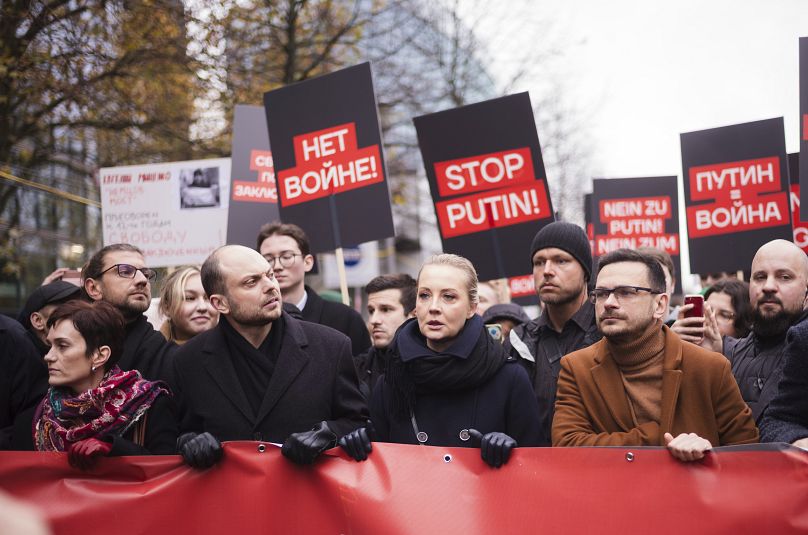 Yulia Navalnaya durante una manifestación contra la guerra en Ucrania en Berlín. 