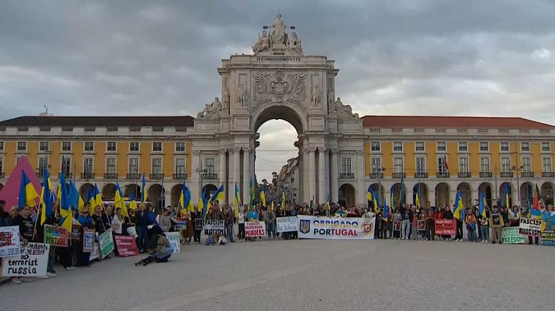 Eine Solidaritätskundgebung für die Ukraine in der portugiesischen Hauptstadt Lissabon, 17. November 2024
