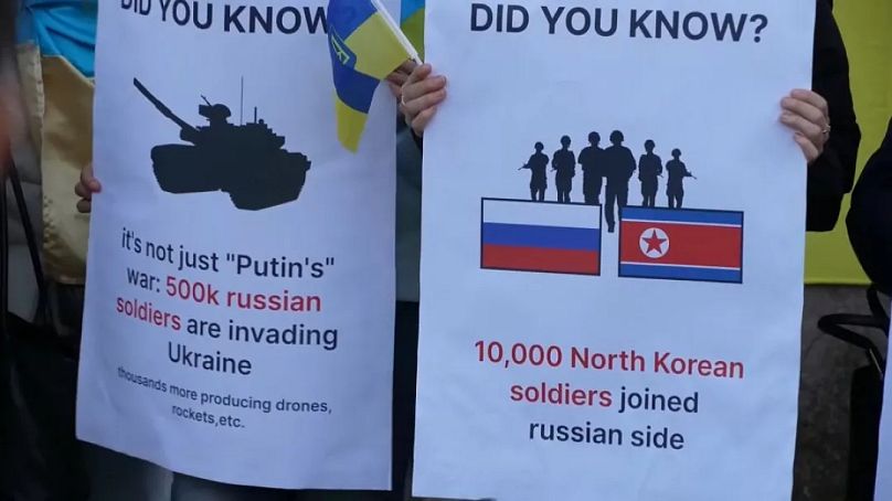 Demonstranten bei der Kundgebung zur Unterstützung der Ukraine in Rom, 17. November 2024