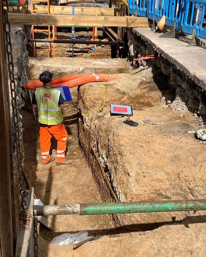 Excavations of Old Kent Road in London.