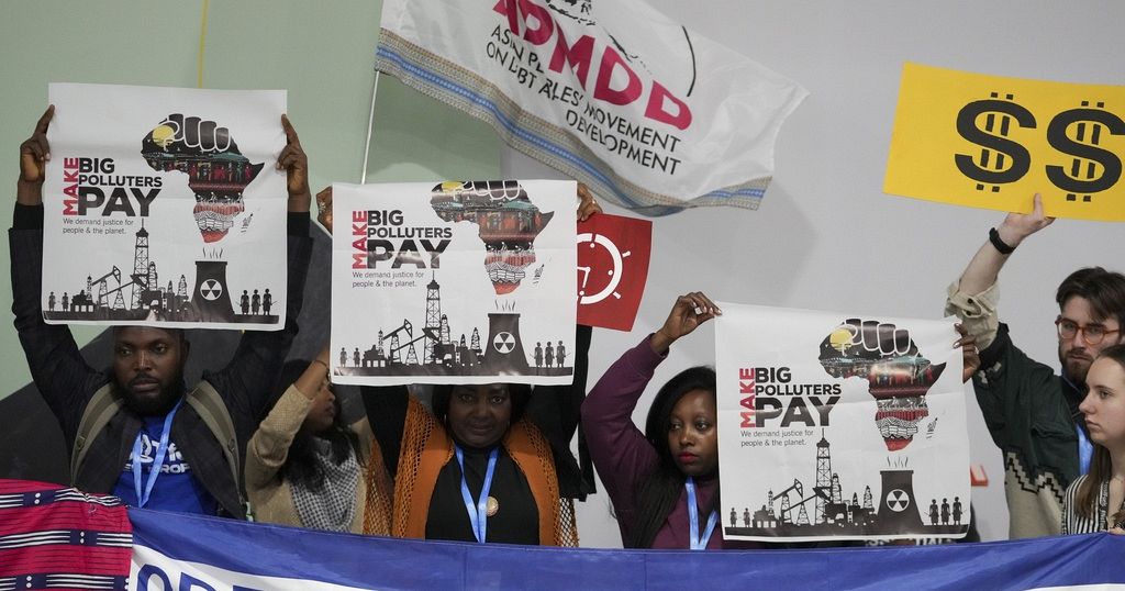 Activists from global south protest at COP29 calling for finance for less privileged countries