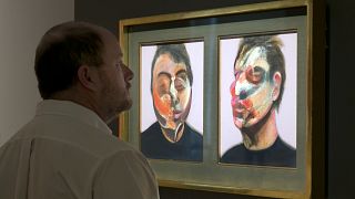File picture of Francis Bacon's "Two Studies for a Self-Portrait", seen during an auction preview at Sotheby's, in New York