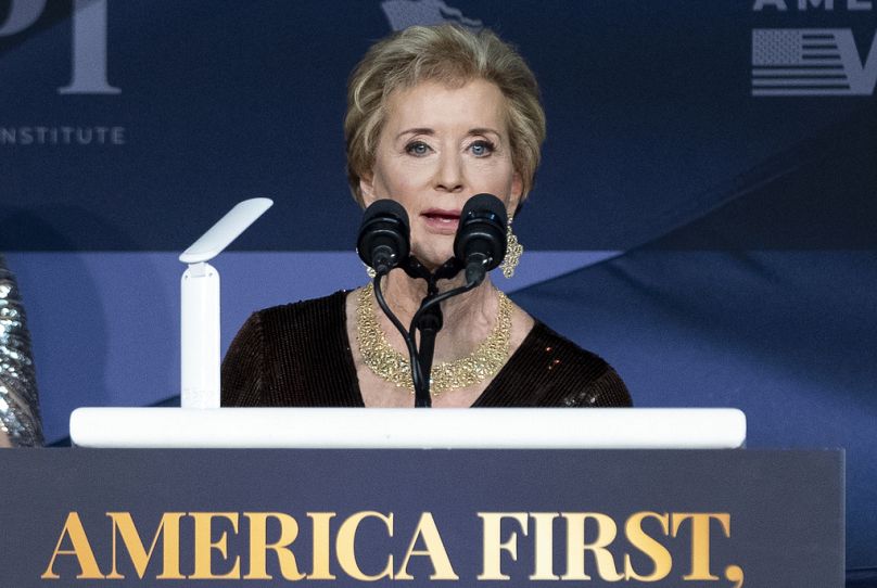 Linda McMahon en la propiedad de Trump en Mar-a-Lago, Florida, el pasado día 14.