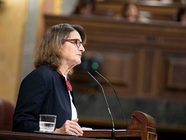 Teresa Ribera da explicaciones de su gestión de la DANA en el Congreso. 