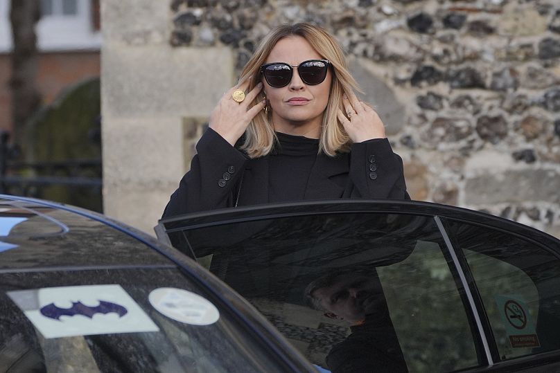 Kimberley Walsh arrives the funeral service of One Direction singer Liam Payne at St Mary's Church