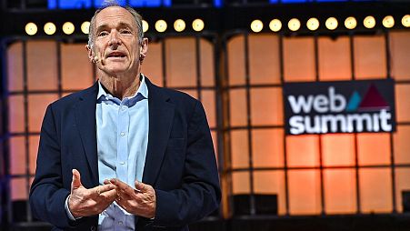 4 November 2022; Sir Tim Berners-Lee, Co-founder & CTO, Inrupt, on Centre stage during day three of Web Summit 2022 at the Altice Arena in Lisbon, Portugal. Photo
