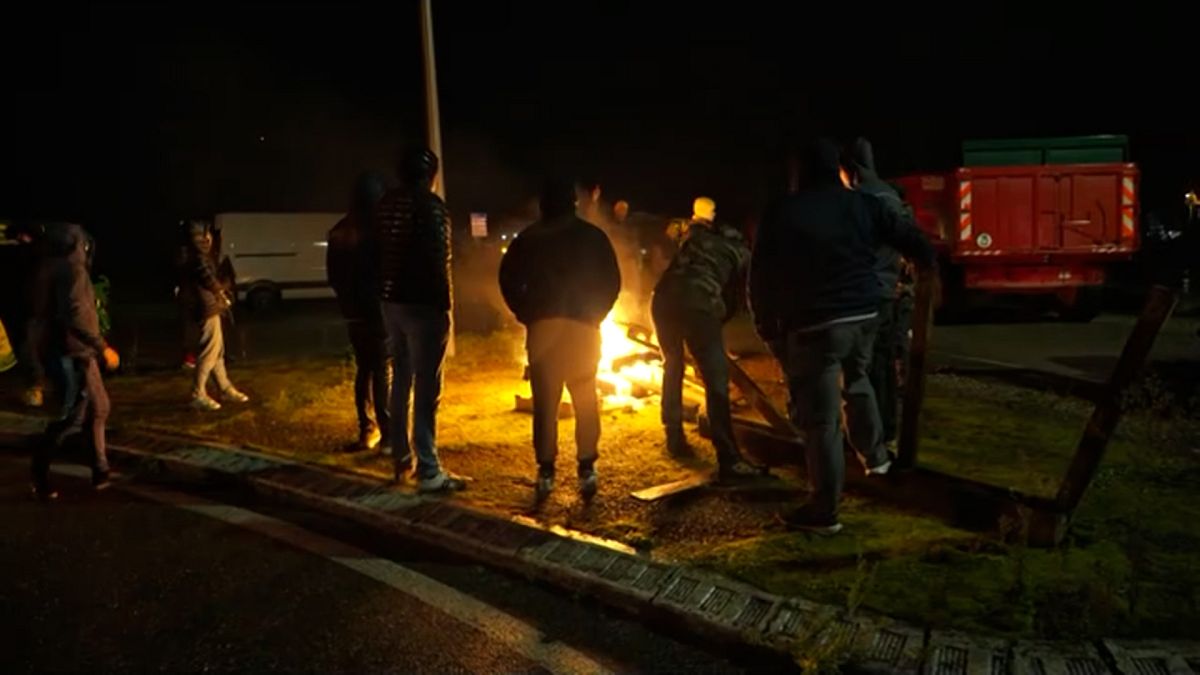 Tractorada cerca del puerto de Burdeos