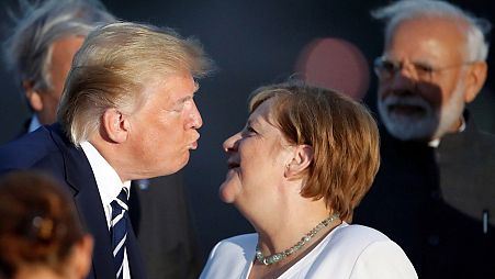 Seltene Freundlichkeit? Donald Trump und Angela Merkel  