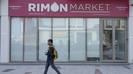 A man walks past Rimon Market, a Kosher grocery store managed by the late Rabbi Zvi Kogan, in Dubai, United Arab Emirates, Sunday, Nov. 24, 2024. 