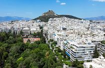 Drone picture of Greek capital, Athens, where residents report a high level of insecurity