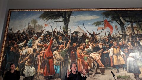 Director General László Baán at the opening of the Munkácsy exhibition at the Szépművészeti