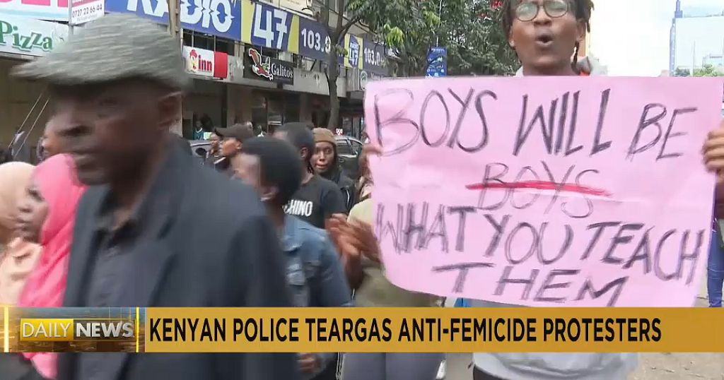 Kenyan police use teargas to disperse anti-femicide protesters in Nairobi