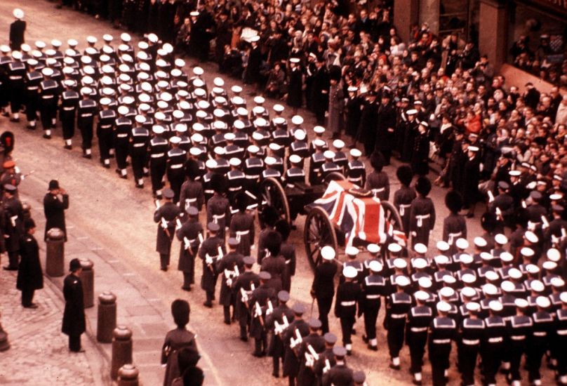 Sir Winston Churchill gyászmenete Londonban, 1965. január 30-án