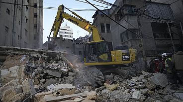 One of the building that was struck in Beirut on 26.11.2024 One of the building that was struck in Beirut on 26.11.2024