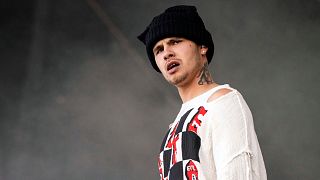 Slowthai performs at the Reading Music Festival, England, 28 August 2021. 