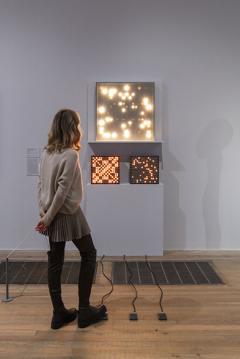 A digital art installation at 'Electric Dreams Art and Technology', Tate Modern, London