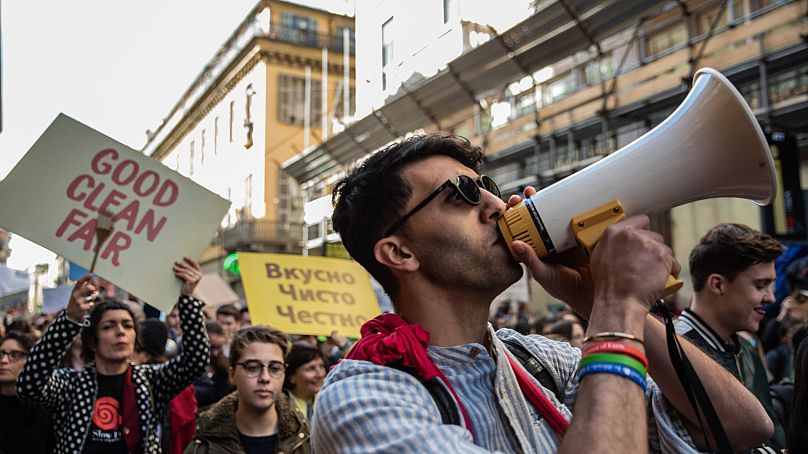 Slow Food members march for the climate