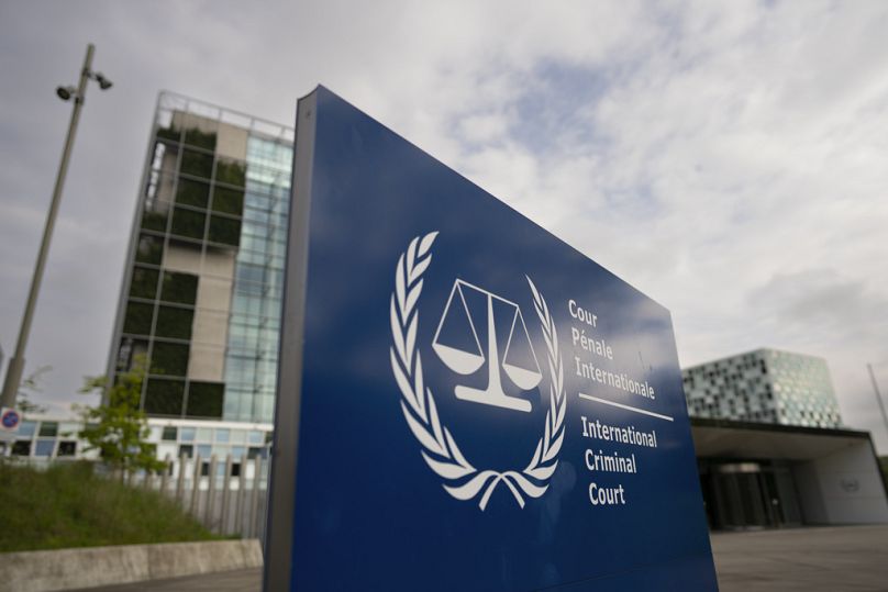 Vue extérieure de la Cour pénale internationale, ou CPI, à La Haye, Pays-Bas, en  avril 2024