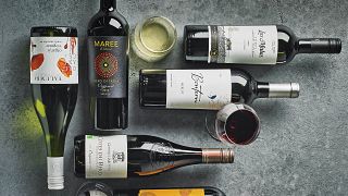 Waitrose wine bottles.