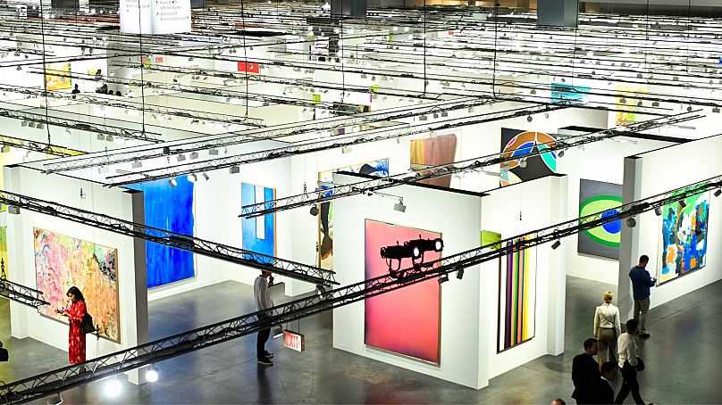 A view from above Art Basel on 4 December 2024, at Miami Beach Convention Center in Miami Beach.