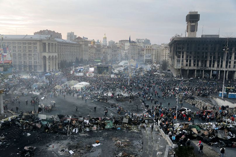 Der proeuropäische Maidan-Aufstand in der Ukraine. Kiew, 20. Februar 2014