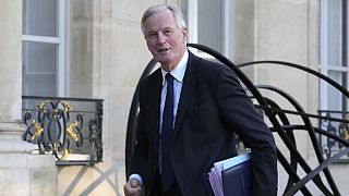 French Prime Minister Michel Barnier arrives for the weekly cabinet meeting at the Elysee Palace, Thursday, Oct. 10, 2024 in Paris