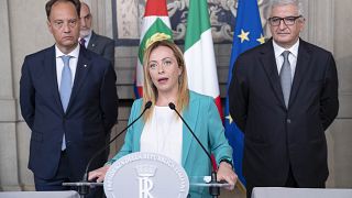 A destra il nuovo ministro agli Affari Europei Tommaso Foti