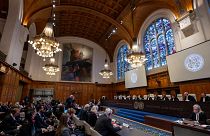 Judges are seated as the International Court of Justice opens hearings into what countries worldwide are legally required to do to combat climate change. 