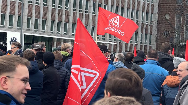 VW workers strike in Wolfsburg 
