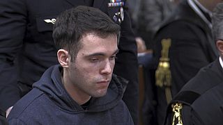 Filippo Turetta kept his eyes down as the verdict and sentence were read in a Venice court, Dec 3, 2024.