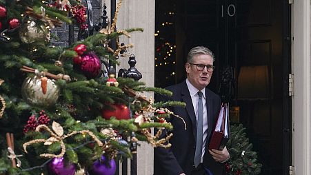 Britain's Prime Minister Keir Starmer leaves 10 Downing Street to make his way to Parliament, to attend Prime Minister's Questions session, in London, Dec. 4, 2024.