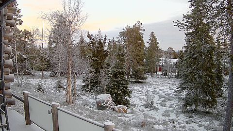 Kuusamo webcam showing a light covering of snow, 5 December 2024