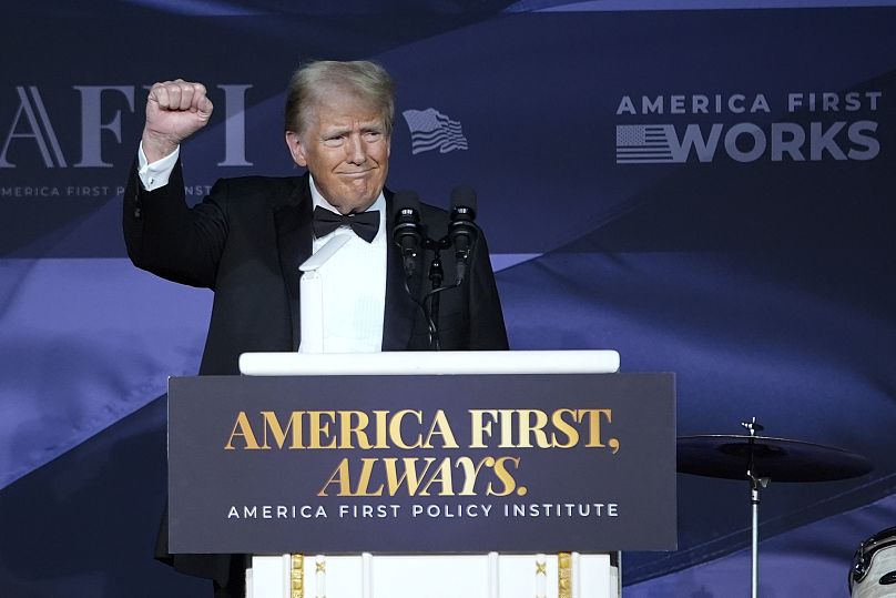 Le président américain élu Donald Trump lors d'un gala de l'America First Policy Institute le jeudi 14 novembre 2024, à Palm Beach, en Floride, aux États-Unis.