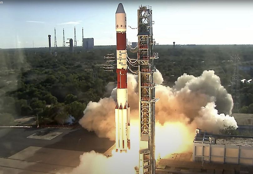 The launch of a rocket bearing the Proba-3 mission from the Satish Dhawan Space Centre in Sriharikota, India on Thursday, December 5, 2024.
