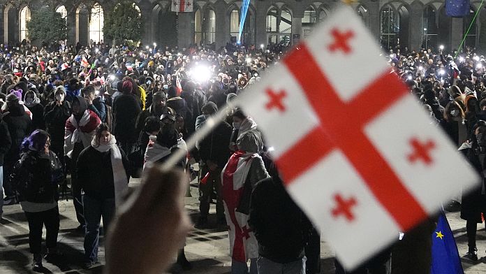 Protests across Georgia against suspension of EU accession talks enter second week