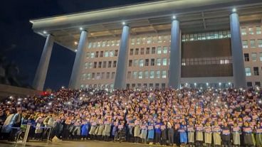 Demonstrators gather outside the National Assembly to call for the impeachment of the country's president, Seoul, South Korea, 05.12.2024
